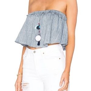 Misa Talen Chambray Tube Top